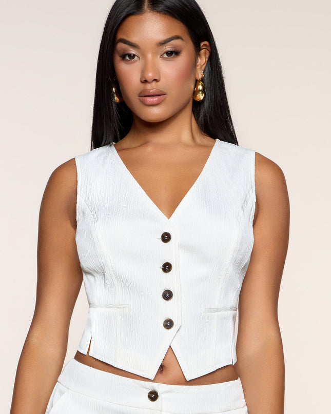 Chic Intentions Button-Down Woven Vest
