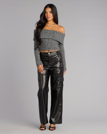 Street Code Faux Leather Cargo Pants