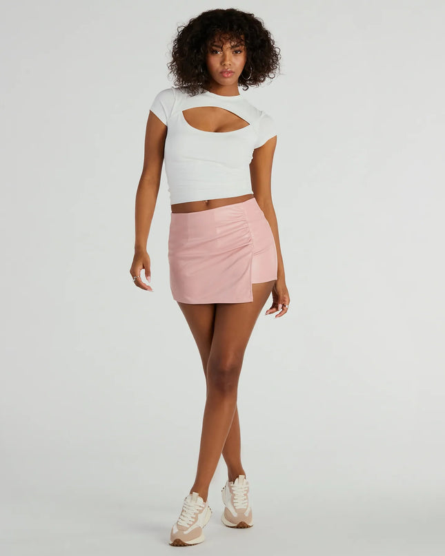 Worth It Faux Leather Mini Skort