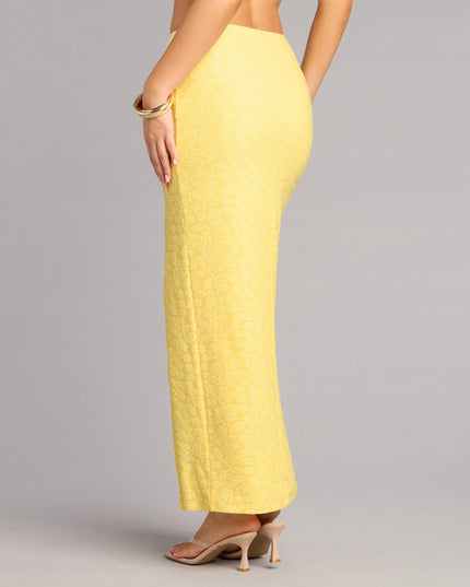 Soft Spoken Chic Flocked Lace Maxi Skirt