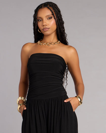 Low Effort Luxe Strapless Jumpsuit