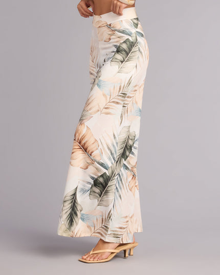 Getaway Mode Tropical Print Wide-Leg Pants
