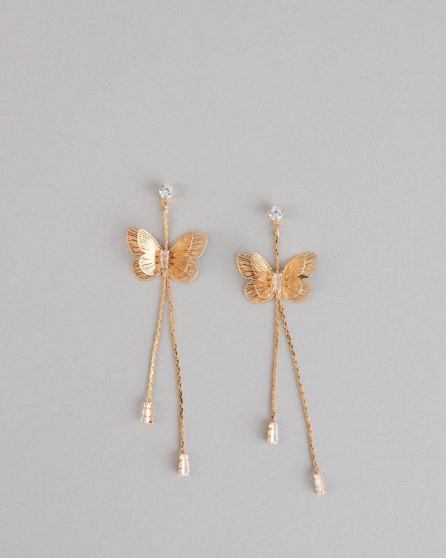 Soft Sparkle Rhinestone Butterfly Earrings