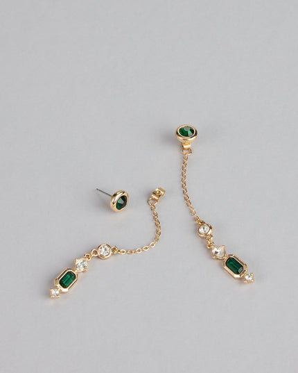 Glimmer Line Gemstone Chain Earrings