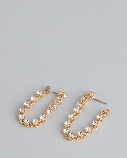 Caught Staring Rhinestone Front-To-Back Earrings