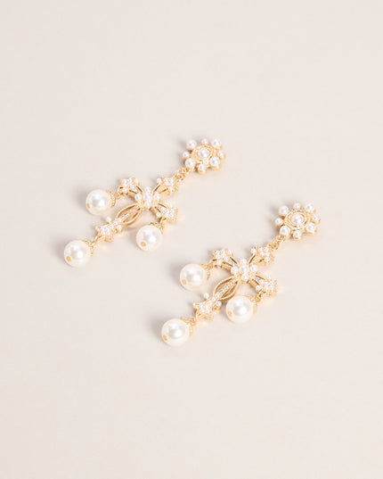 Sunday Best Pearl Cross Earrings
