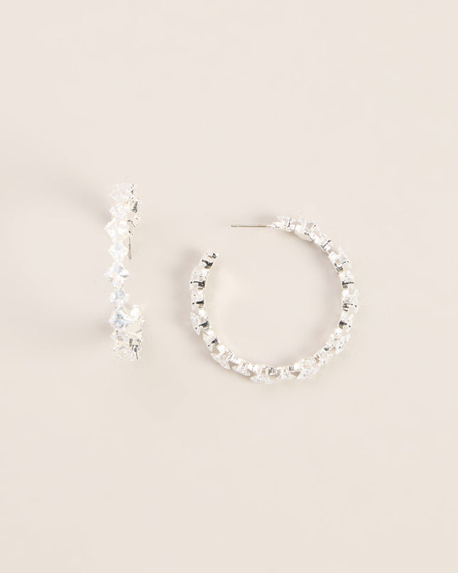 Circle Of Shine Rhinestone Hoop Earrings