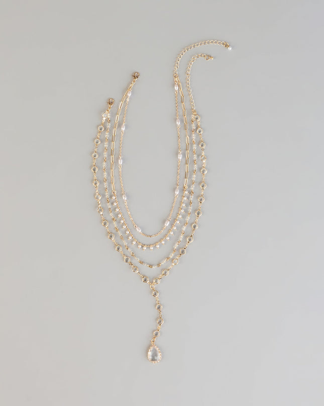 Stacked Shine Crystal Beaded Layered Necklace