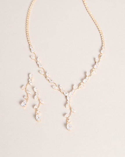 Delicate Drip Rhinestone Jewelry Set