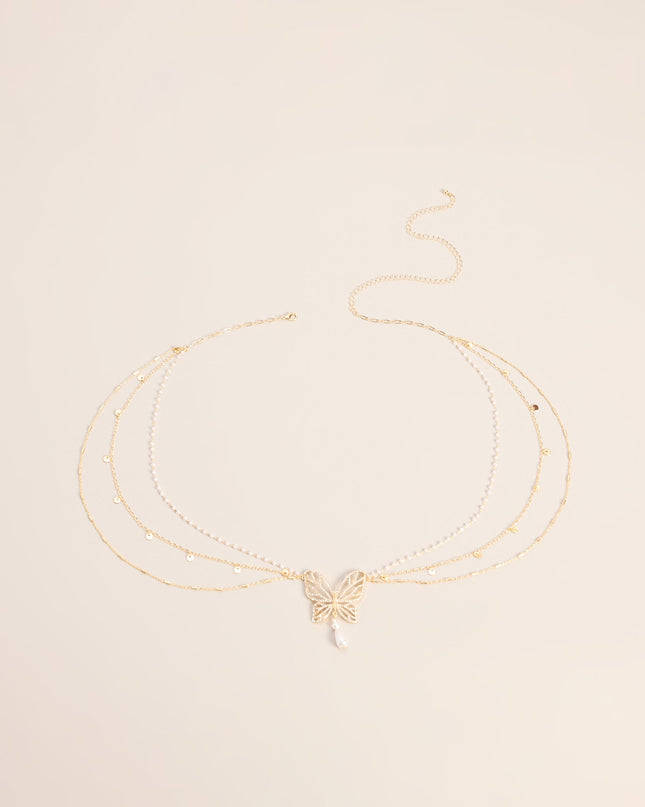 Trendy Glam Rhinestone Butterfly Belly Chain