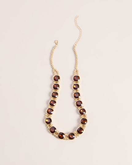 Rich Detail Gemstone Collar Necklace
