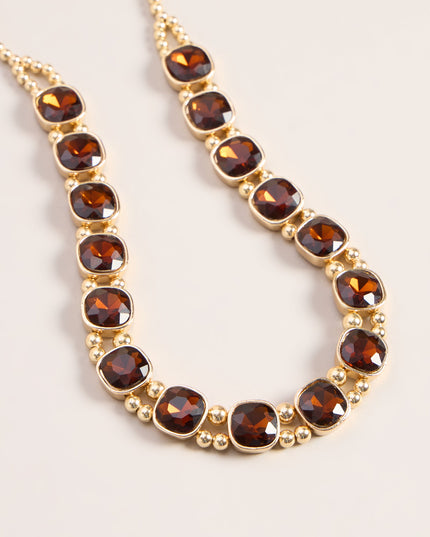 Rich Detail Gemstone Collar Necklace