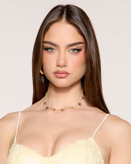Flutter Line Butterfly Choker Necklace