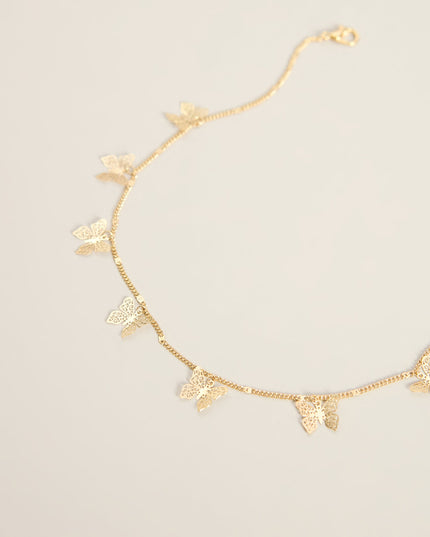 Flutter Line Butterfly Choker Necklace