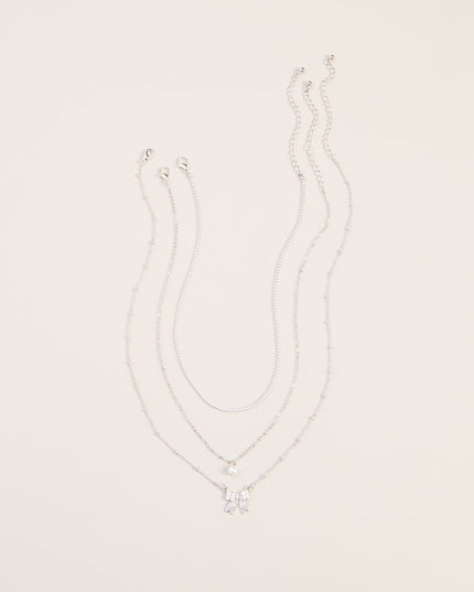 Bow On Cue Layered Charm Necklace
