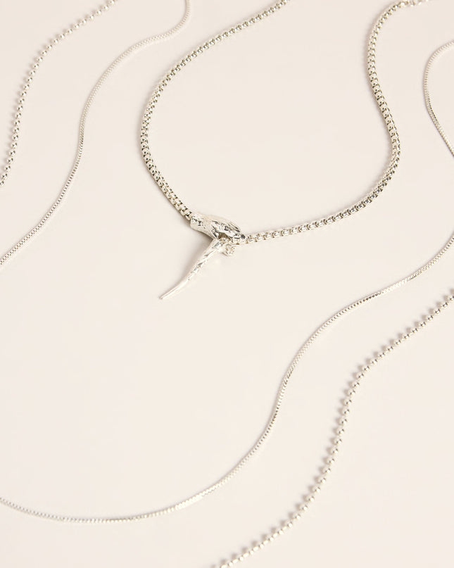 Caught In The Coil Layered Snake Necklace Set