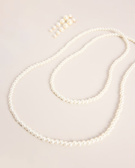 Double Take Pearl Necklace And Earring Set
