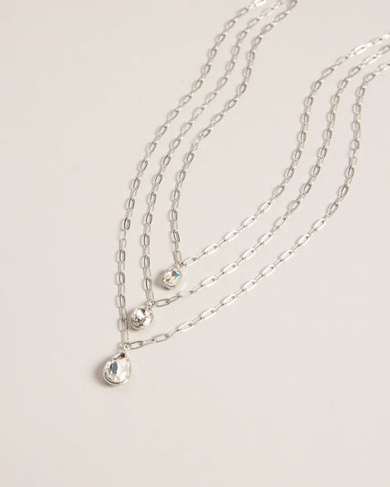 Triple Take Rhinestone Layered Necklace