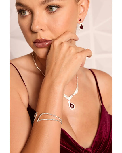 Gorgeous Radiance Gemstone Necklace And Earrings Set