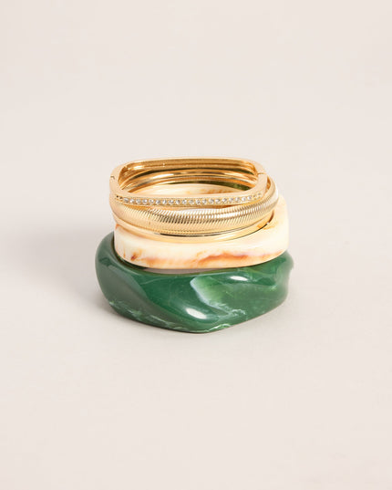 Stacked And Booked Bangle Bracelet Set