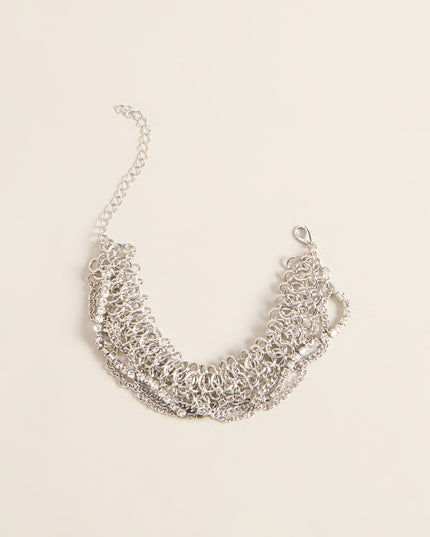 Major Detail Rhinestone Chain Statement Bracelet