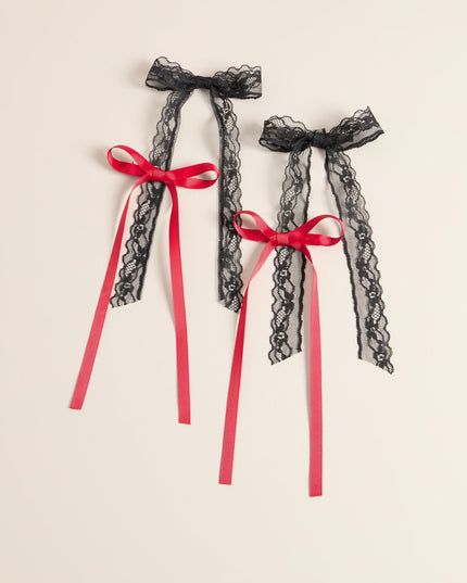 Knot Your Average Lace And Ribbon Hair Bow Set