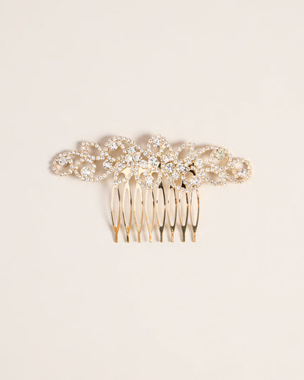 Floral Flourish Rhinestone Hair Comb