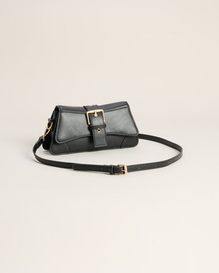 Sleek Finish Faux Leather Shoulder Bag