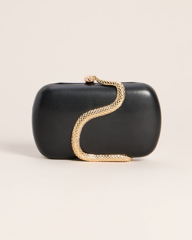 Snake Charmer Faux Leather Clutch