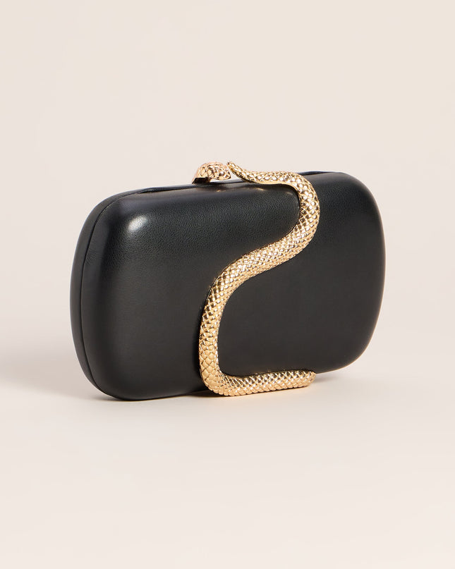 Snake Charmer Faux Leather Clutch