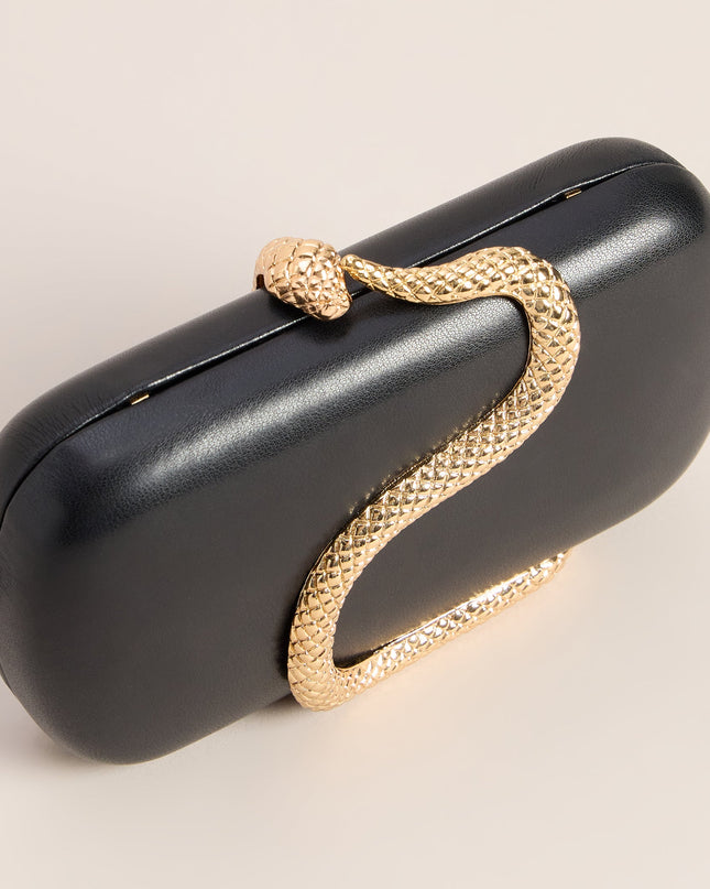 Snake Charmer Faux Leather Clutch