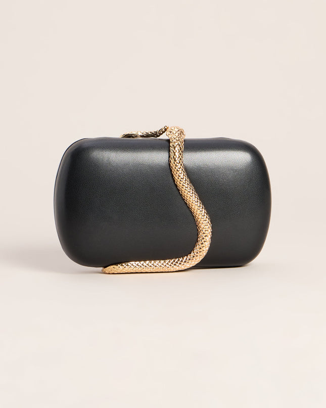 Snake Charmer Faux Leather Clutch