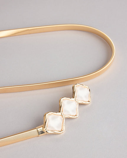 Triple Take Faux Pearl Coil Belt