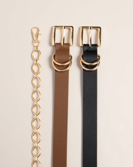 Sleek Essentials Trio Belt Set