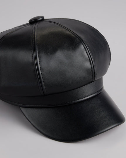 Off Duty Faux Leather Cabby Hat