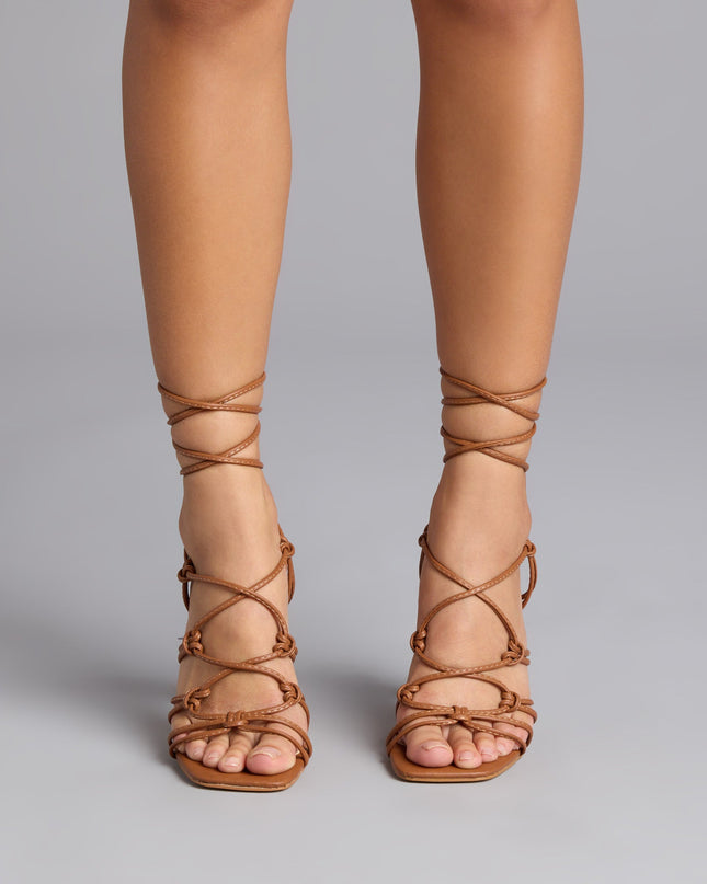 All Tied Up Strappy Block Heels