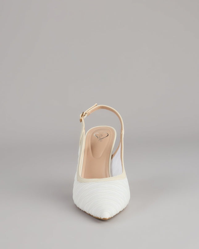 Sheer Chic Tulle Sling-Back Pumps