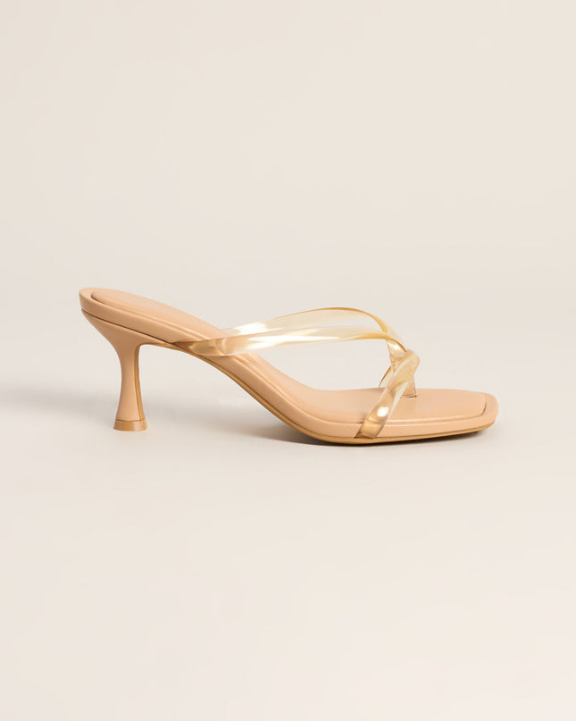Clear Choice Jelly Thong Strap Kitten Heels