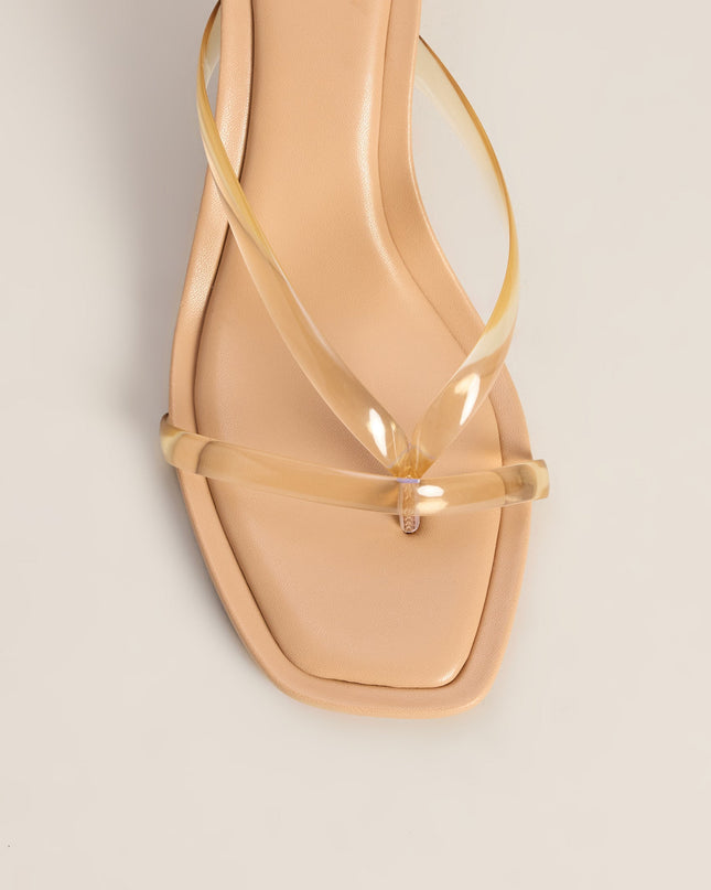 Clear Choice Jelly Thong Strap Kitten Heels