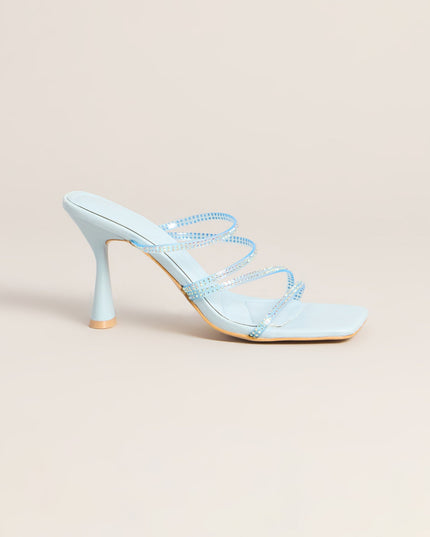 All Eyes Strappy Rhinestone Mules