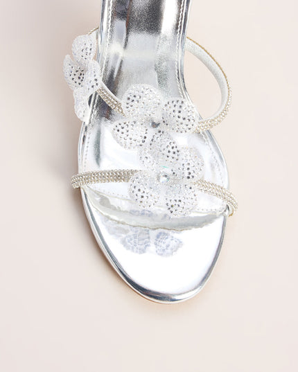 Sparkling Blooms Flower Spiral Heels