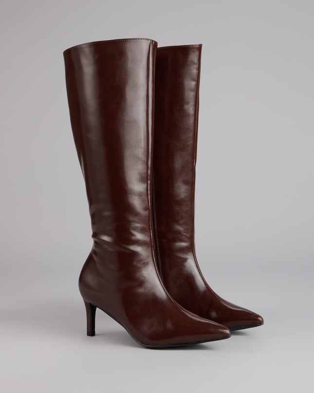 Style made simple with the Sleek Stance Faux Leather Stiletto Boots, trendy women’s shoes that take your outfit from basic to bold in one step.
