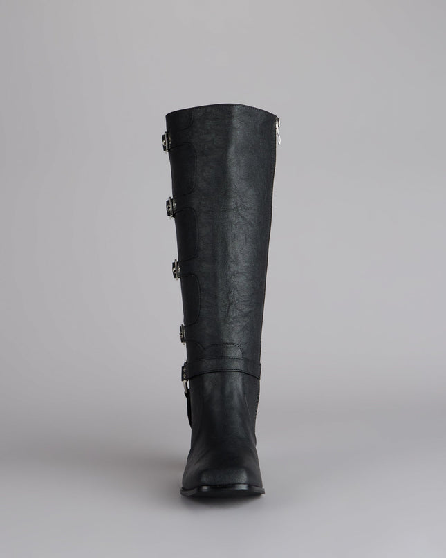 City Rebel Energy Quad Buckle Block Heel Boots