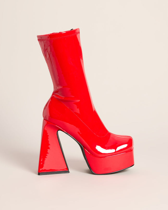 Step It Up Patent Faux Leather Platform Boots