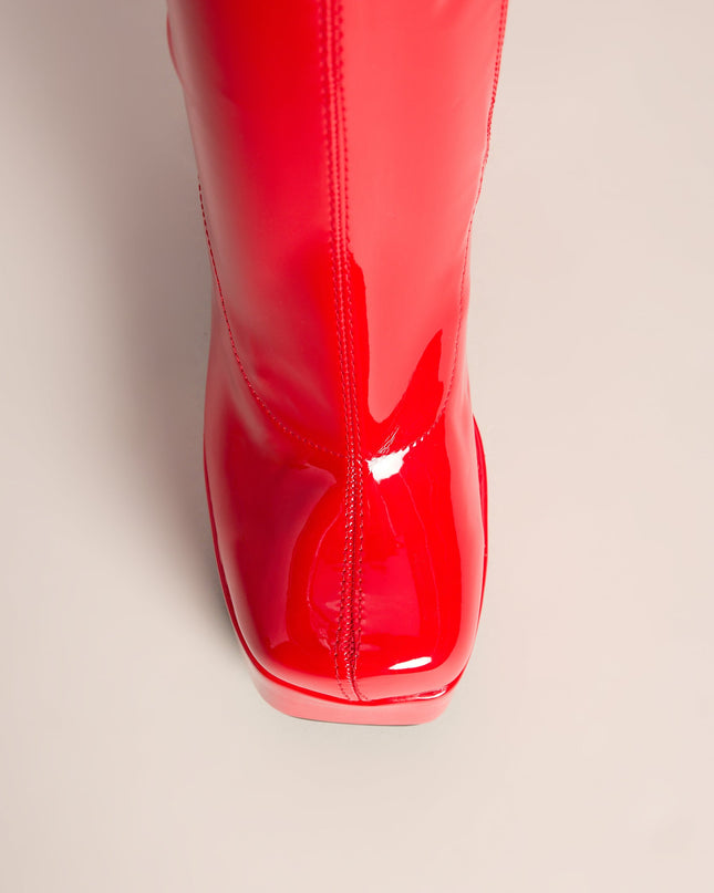 Step It Up Patent Faux Leather Platform Boots