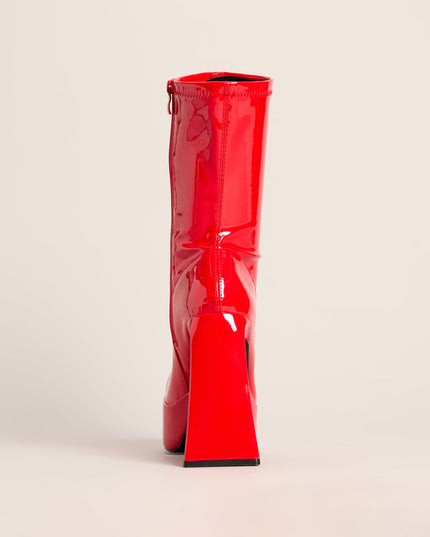 Step It Up Patent Faux Leather Platform Boots