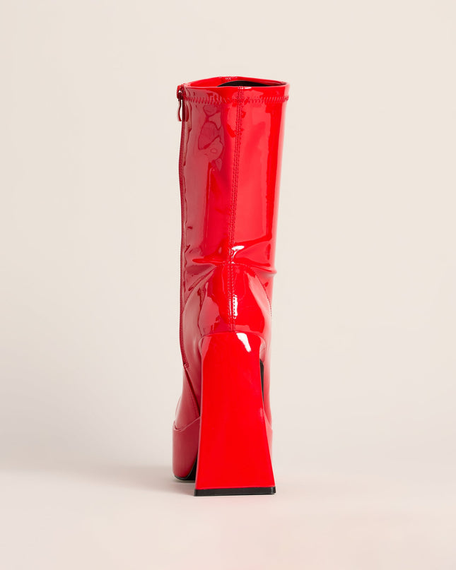 Step It Up Patent Faux Leather Platform Boots