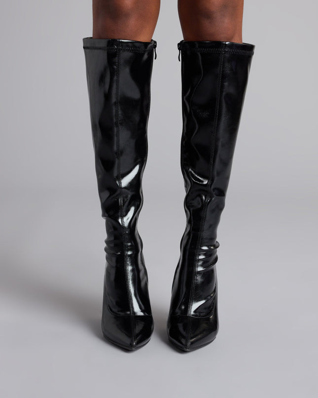 Major Strut Faux Leather Knee-High Stiletto Boots